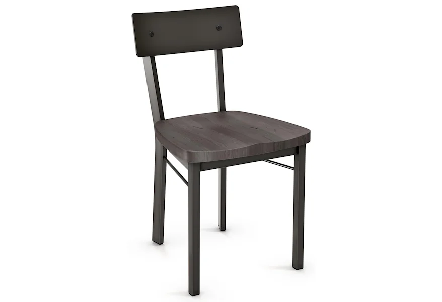 Industrial - Amisco Lauren Chair with Wood Seat by Amisco at Esprit Decor Home Furnishings